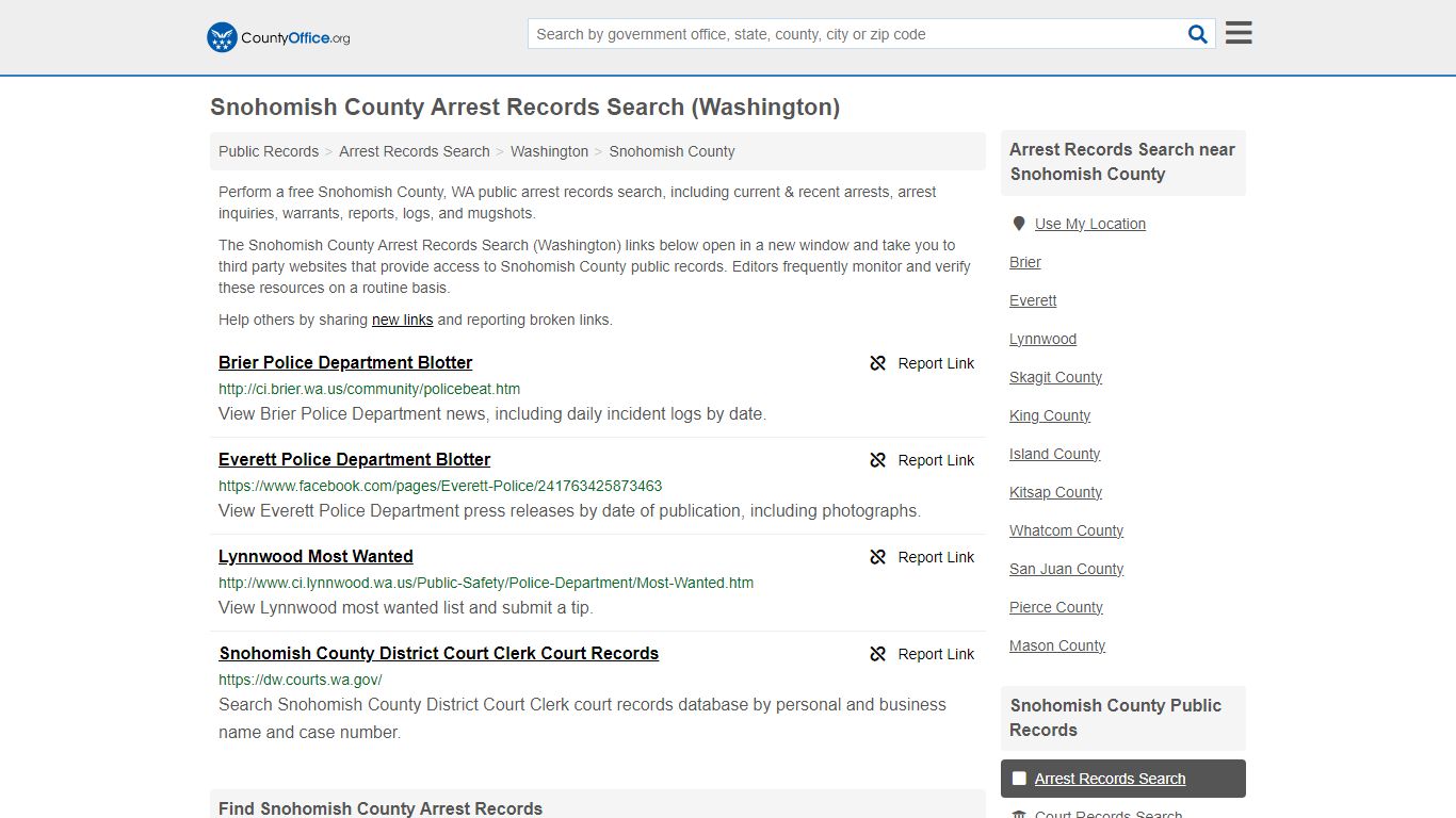 Snohomish County Arrest Records Search (Washington)