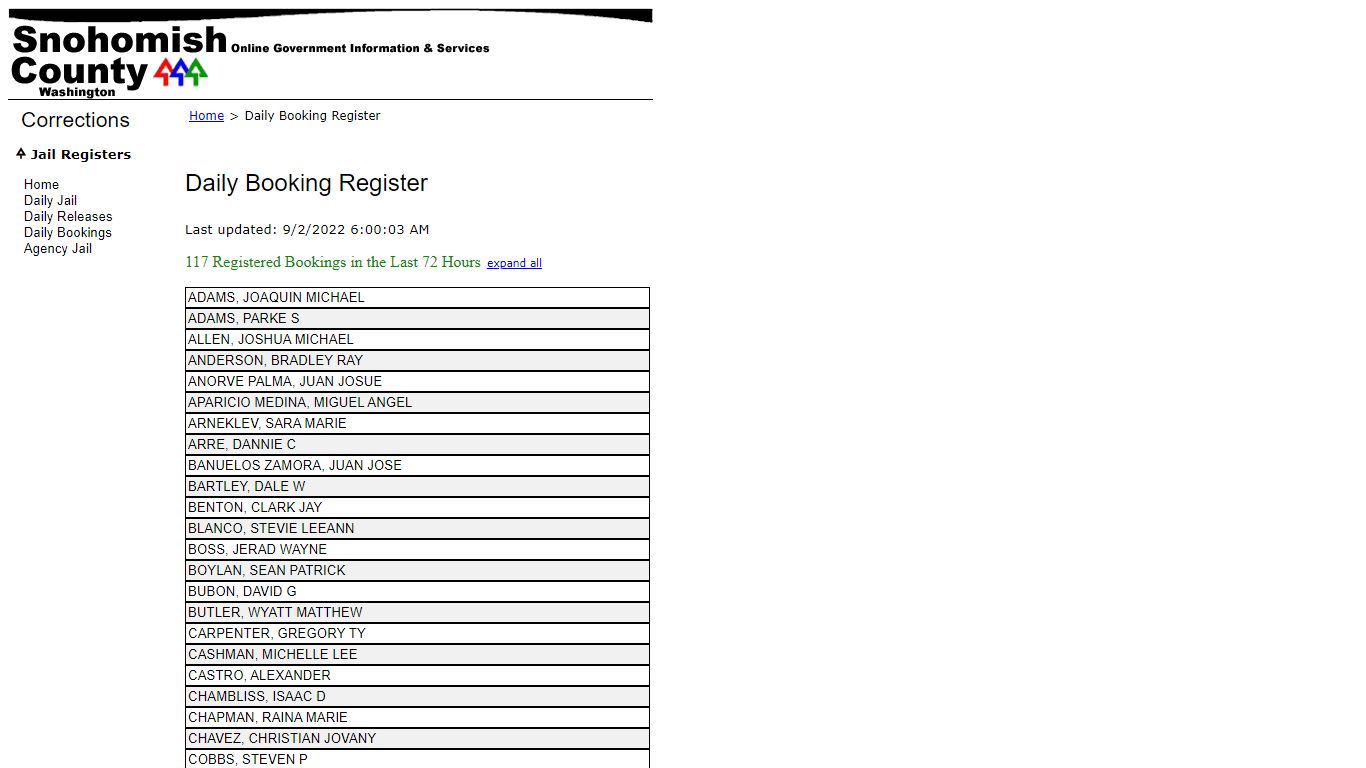 Snohomish County - dailyBookingRegister